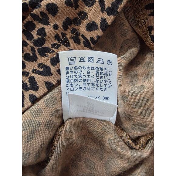 Lands End Women Cotton Blend Cheetah Long Sleeve Wrap Top V Neck Size 2X A001829 - Picture 3 of 11